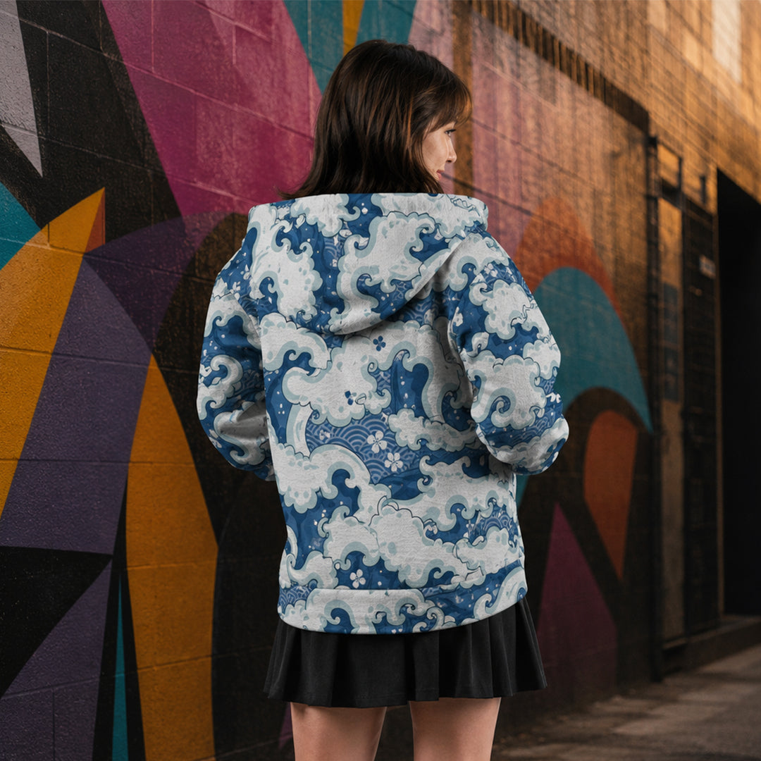 Woven Zip Hoodie